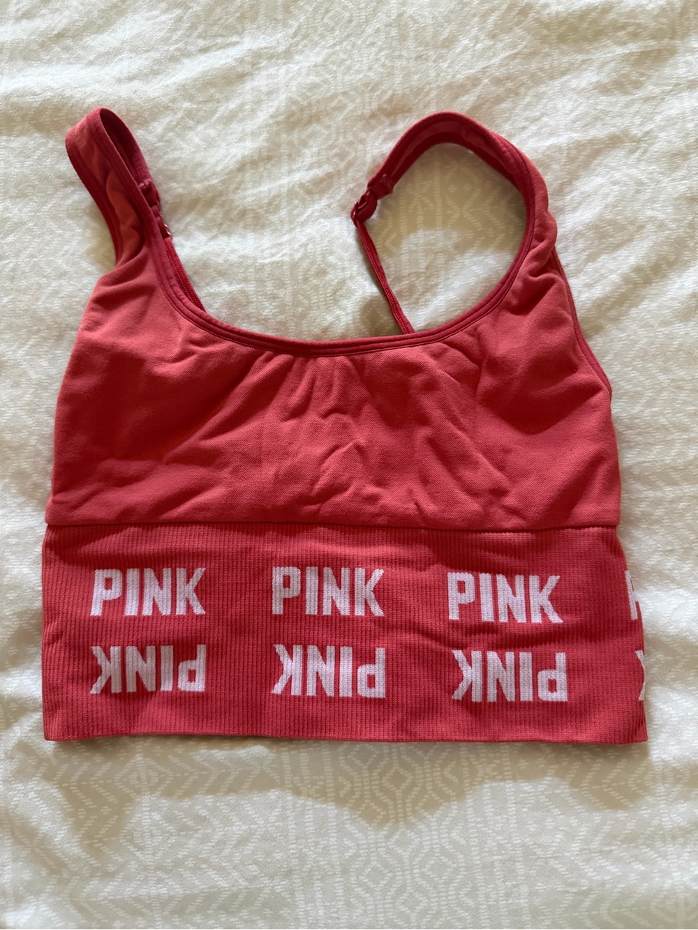 PINK Victoria's Secret Red Logo Seamless Sports Bralette crop